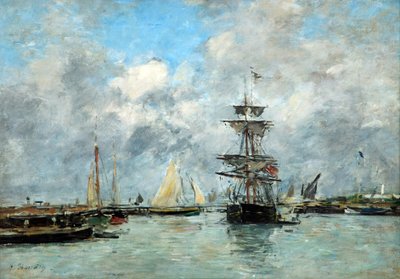 Trouville Harbour by Eugene Louis Boudin