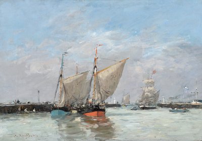 Trouville, The Jetties, High Tide by Eugene Louis Boudin