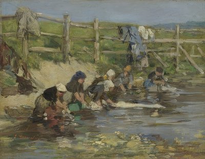 Washerwomen by the River by Eugene Louis Boudin