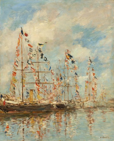 Yacht Basin at Trouville-Deauville by Eugene Louis Boudin