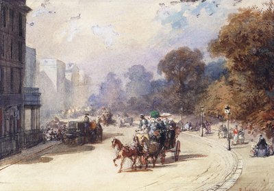A Carriage in a London Street by Eugene Louis Lami