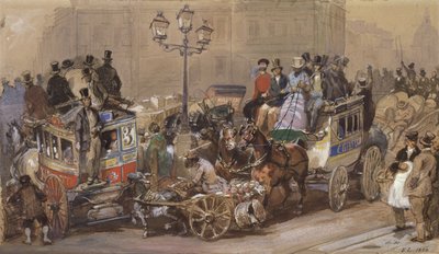 Ludgate Circus by Eugene Louis Lami