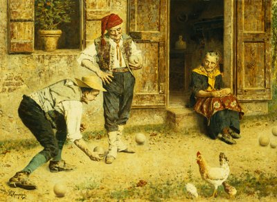 A Game of Bocci by Eugenio Zampighi