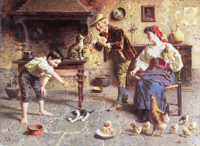 In the Kitchen by Eugenio Zampighi