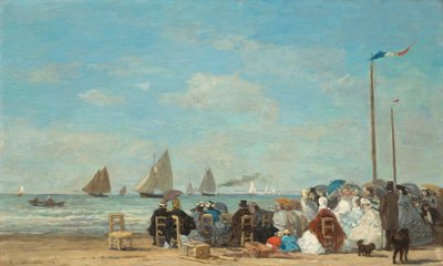 Beach Scene at Trouville by Eugène Boudin