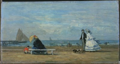 Beach at Trouville by Eugene Louis Boudin