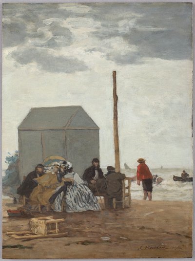 The Beach at Deauville by Eugène Boudin
