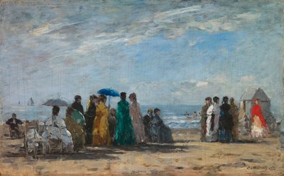 The Beach at Trouville by Eugène Boudin