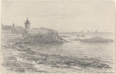 The Coast at Concarneau by Eugène Boudin