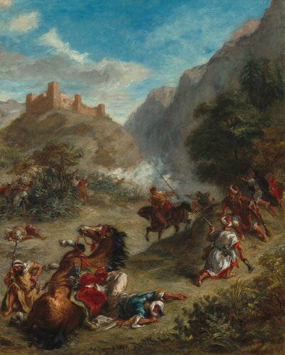 Arabs Skirmishing in the Mountains by Eugène Delacroix