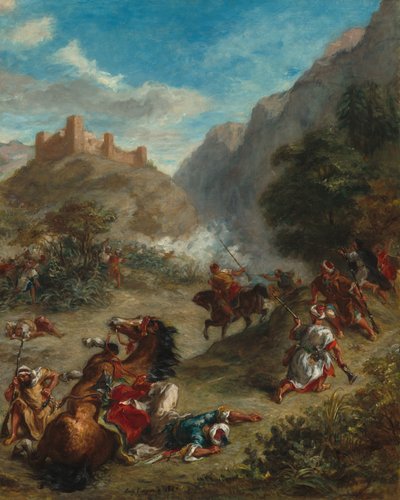 Arabs Skirmishing in the Mountains by Eugène Delacroix