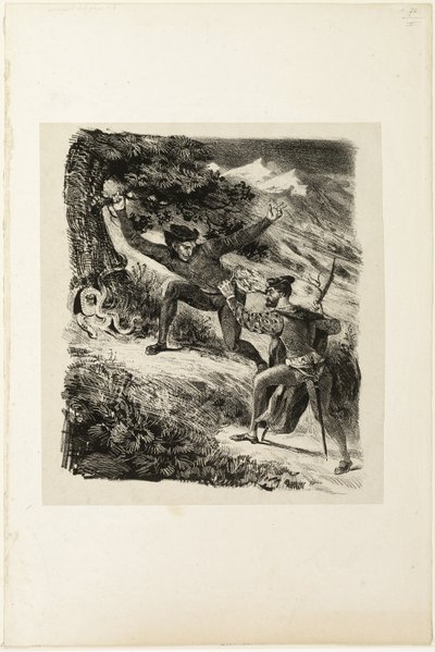 Faust and Mephistopheles in the Harz Mountains by Eugène Delacroix