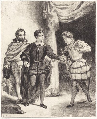 Hamlet and Guildenstern (Act III, Scene II) by Eugène Delacroix