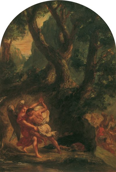 Jacob Wrestling with the Angel by Eugène Delacroix