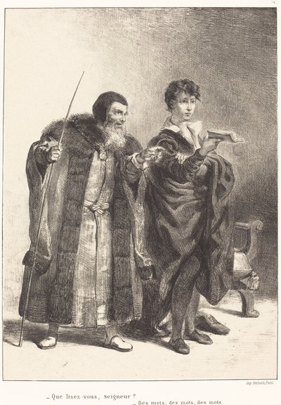 Polonius and Hamlet (Act II, Scene II) by Eugène Delacroix