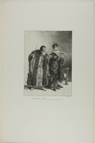 Polonius and Hamlet, plate 4 from Hamlet by Eugène Delacroix