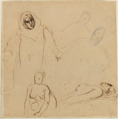 Studies for Christopher Columbus by Eugène Delacroix
