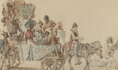 Theatrical Troupe on the Road by Eugène Delacroix