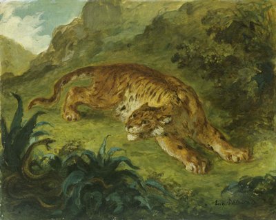 Tiger and Snake by Eugène Delacroix