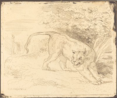 Tiger in Arrest by Eugène Delacroix