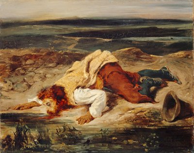 Wounded Brigand Roman Shepherd by Eugène Delacroix