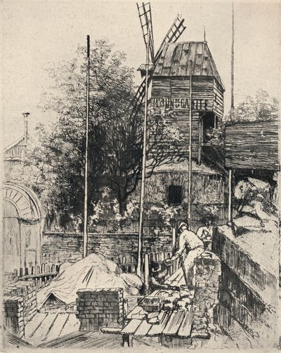 Le Moulin de la Galette, Montmartre by Eugène Delâtre