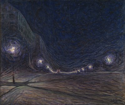 Hornsgatan by Night by Eugène Jansson