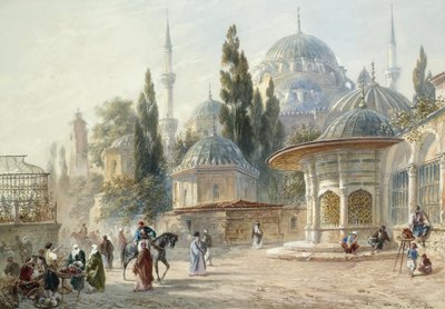 The Sehzade Mosque in Constantinople by Eugène Napoleon Flandin