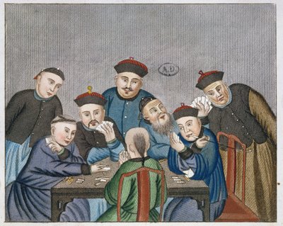 Card Players in China, Early Nineteenth Century by European School