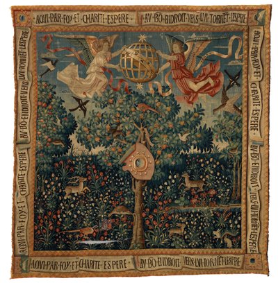 Tapestry, Verdure with Arms of Miro by European School