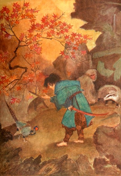 Momotaro and the Pheasant, 1912 by Evelyn Paul