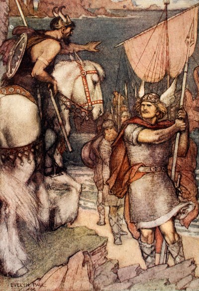 The Warden Challenges Beowulf by Evelyn Paul