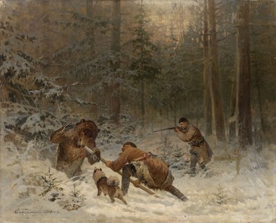 Bear Hunt by Evgeny Alexandrovich Tichmenev