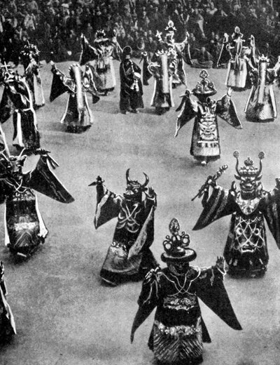 Masked Dancers, Tibet by Ewing Galloway
