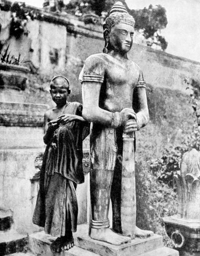 Youthful devotee of the great Buddha, 1936 by Ewing Galloway