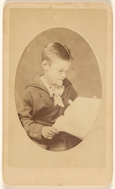 Unidentified Boy Reading, in Oval Style by F.G. Handel