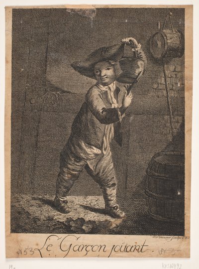 The Boy Playing by F. Schüerer