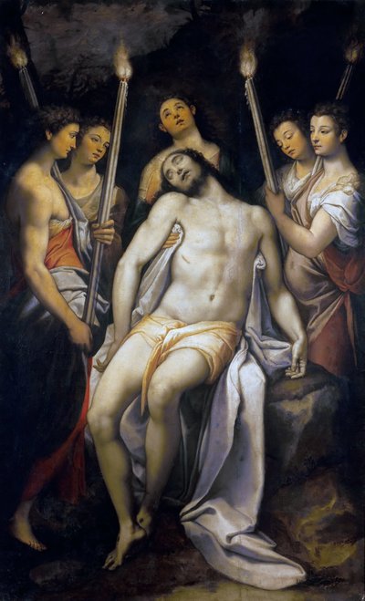 Dead Christ Supported by Angels by Federico Zuccari