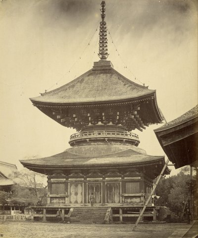 Single-storied Pagoda, Hachiman Shrine, Kamakura by Felice Beato