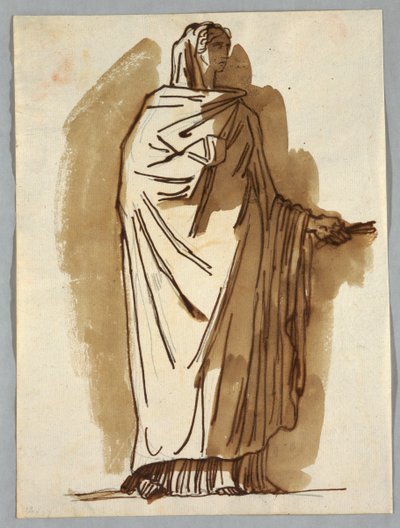 Antique Statue of a Priestess by Felice Giani