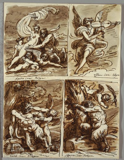 Glauco and Scylla, Study after Agostino Carracci by Felice Giani