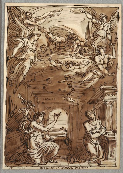 The Annunciation, Study after Innocenza da Imola by Felice Giani