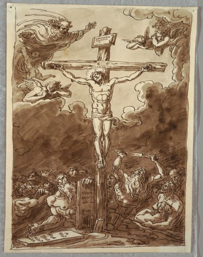 The Crucifixion, Study after Ludovica Carracci by Felice Giani