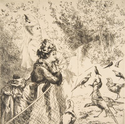 In the Zoological Garden, ca. 1873 by Felix Bracquemond