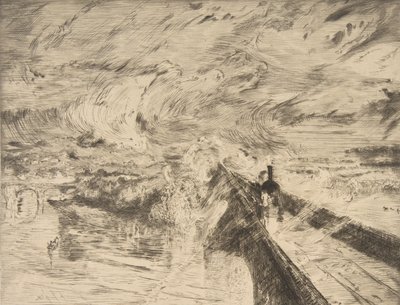 The Locomotive by Felix Bracquemond