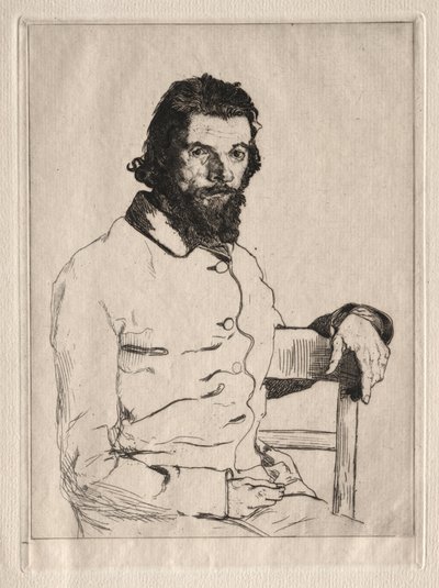 Portrait of Meryon, Seated by Felix Bracquemond