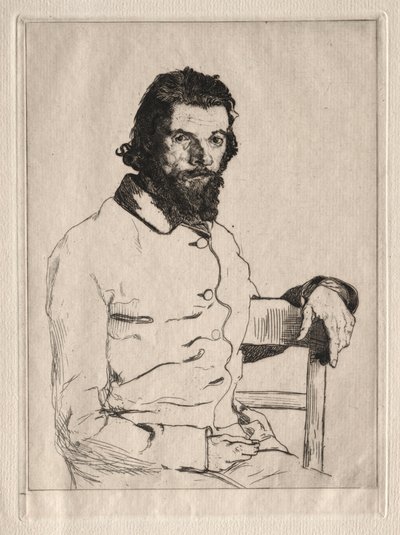 Portrait of Meryon, Seated by Felix Bracquemond