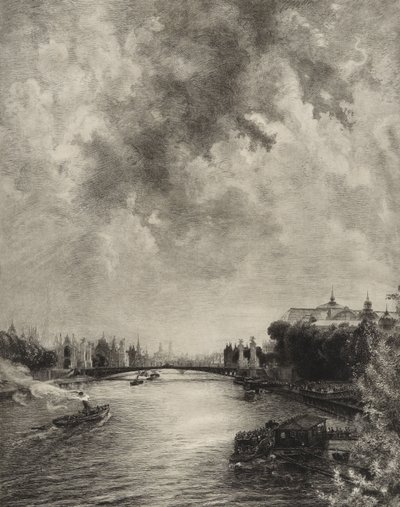 Untitled (View of the Seine) by Felix Bracquemond