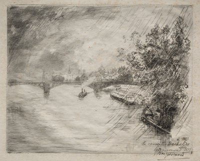 View of the Bridge of Saint-Pères, 1877 by Felix Bracquemond