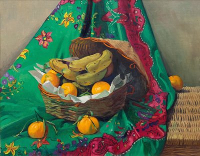 Basket of tangerines and bananas by Felix Edouard Vallotton